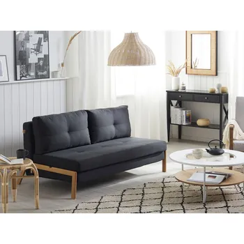 Pohovka pohovka černá 3místná rozkládací s funkcí spaní, skandinávský styl Beliani