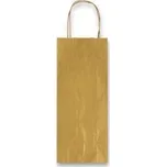 Papírová taška Allegra - 140 x 85 x 390 mm, na lahev, zlatá