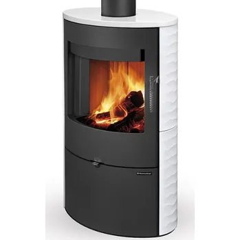 Krbová kamna Romotop - SONE - keramika vlnka 90002 Bílá lesklá