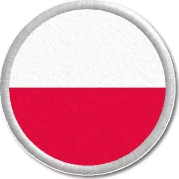 Vlajka Pelisport Polská vlajka tištěná nášivka ø 4,5 cm