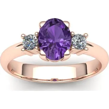 Prsten Dámský prsten s ametystem PK20015 Materiál: Červené zlato 14kt, Velikost: 75