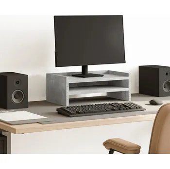 Držák monitoru vidaXL Stojan na monitor 42 x 24 x 16 cm kompozitní dřevo [854721] Barva: Betonová šedá