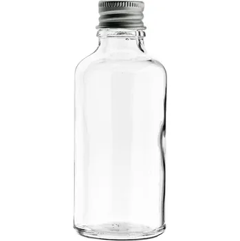 Láhev Skleněná láhev čirá 100 ml s hliníkovým uzávěrem 18 mm