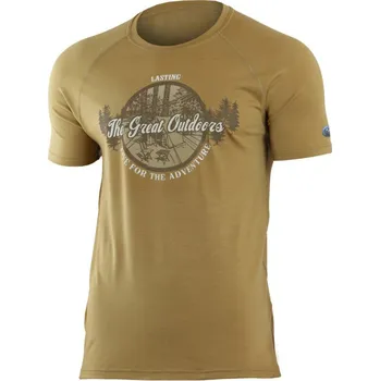 Pánské tričko LUCAS pánské merino triko - Hnědá 6868 / XXXL / Hnědá