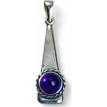 Přívěsek Drakkaria TRIANGLE - stříbrný přívěsek, ametyst, Ag 925