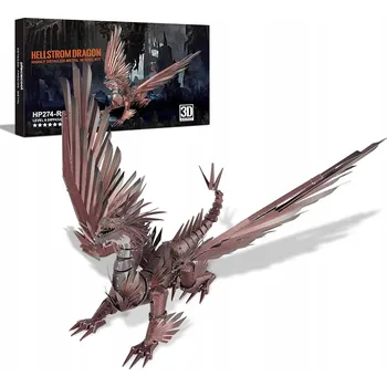 Obraz Kovové Puzzle Piececool 3D Model Drak