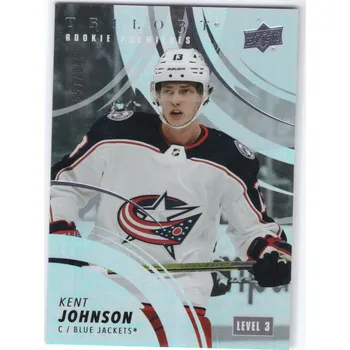 Sběratelská karetní hra 2022-23 UD Trilogy KENT JOHNSON Rookie Premieres Level 3 Limit 699