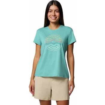 Dámské tričko Columbia Sloan Ridge™ Graphic SS Tee W 2077451330 - teal/find your trail M