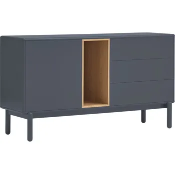 Komoda Antracitově šedá lakovaná komoda Teulat Corvo 140 x 40 cm