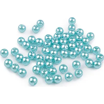 Korálek Plastové voskové korálky / perly Glance Ø6 mm Varianta: F32 tyrkys, Balení: 500 g