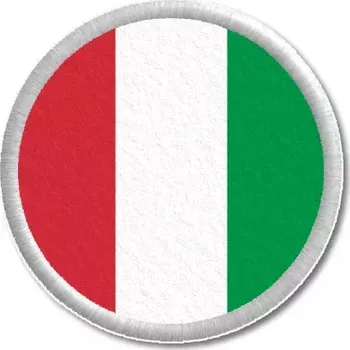 Vlajka Pelisport Italská vlajka tištěná nášivka ø 6 cm