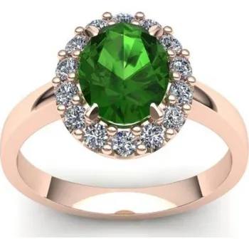 Prsten Prsten s turmalínem a brilianty PK21008 Materiál: Červené zlato 14kt, Velikost: 51