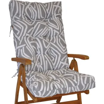 Podsedák Nábytek PEGAS Polstr na teakové zahradní křeslo vysoké - šedobílá mozaika