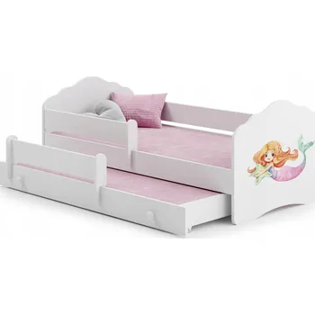 Postel Dětská postel FALA II bílá patrová mořská panna 160x80 zábrany matrace