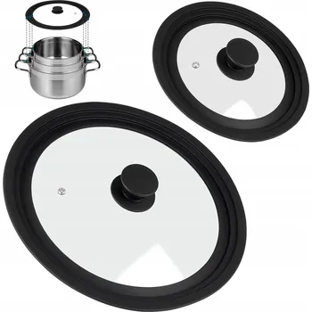 Poklice SILIKONOVÉ VÍKO 3v1 SKLENĚNÉ na hrnec pánev 24/26/28cm ROSSNER