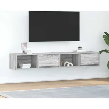 Televizní stolek vidaXL TV skříňky 2 ks 80x31x25,5 cm Dřevěná konstrukce [861461] Barva: šedá sonoma