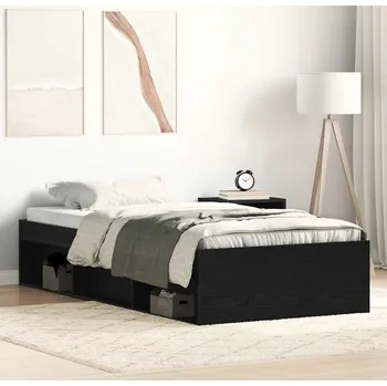 Ložnice vidaXL Rám postele bez matrace 75x190 cm kompozitní dřevo [3203849] Barva: Černý dub