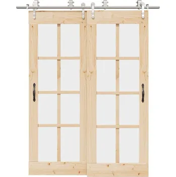 Tesařské kování vidaXL Sada příslušenství pro posuvné dveře 183 cm nerez ocel stříbrná [3295765]