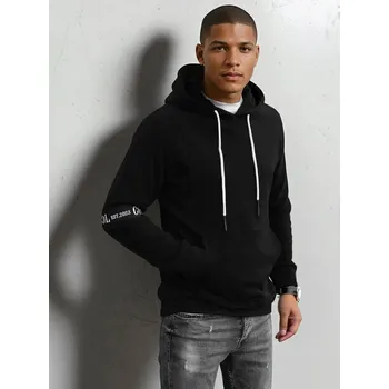 Pánská mikina Černá mikina s pruhem na rukávu BX5437 Velikost: L