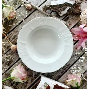 Talíř BERNADOTTE IVORY talíř hluboký 23 cm, slonová kost. Thun 1794 (Porcelánový talíř 2. jakost)