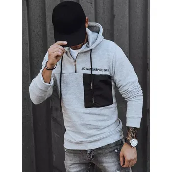 Pánská mikina Světle šedá mikina se zipem BX5465 Velikost: XL