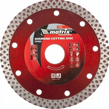 Řezný kotouč Kotouč na řezání dlažby a slinuté dlažby, diamantový řezný kotouč 125 mm - MTX