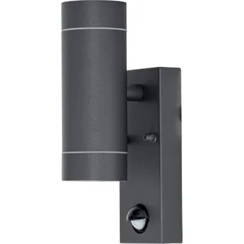 Venkovní osvětlení Tracon SPGU10IPFS2A Nástěnné bodové svítidlo, exterier., antracit, pohyb. sním. 100-240VAC, 50Hz, 2xGU10, max35W, 10s-4min, max 8m, 3-2000lx, IP44 (Tracon SPGU10IPFS2A)