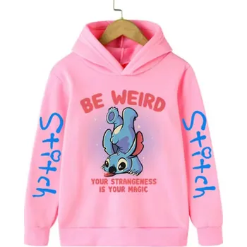 Chlapecký svetr Lilo & Stitch Mikina s kapucí a motivem "Lilo & Stitch" - růžová (6 motivů) Motiv: Be Veird (935-42149), Velikost: 150/11-12 let