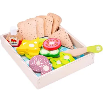 Svačinový box New Classic Toys Box na oběd a piknik - dřevěné potraviny