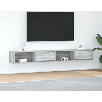 Televizní stolek vidaXL TV skříňky 2 ks 100x31x25,5 cm Dřevěná konstrukce [861475] Barva: šedá sonoma