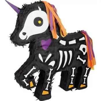 Party dekorace Piňata Jednorožec černý 47,5 x 40 x 8 cm