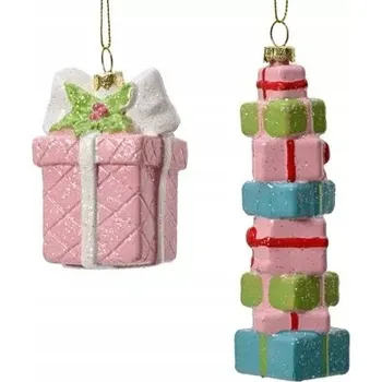 Vánoční ozdoba Dárková krabička Závěsná ozdoba na stromeček 9,5 cm