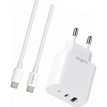 Rychlá síťová nabíječka 30W s USB-C kabelem, 2 porty pro Oppo Reno 12F 5G