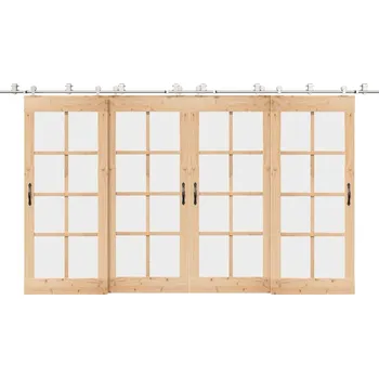 Stavebniny vidaXL Sada příslušenství pro posuvné dveře 200 cm nerez ocel stříbrná [3295762]