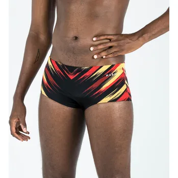 Dětský bazének DECATHLON Pánské slipové plavky 900 Blast 40 ORANŽOVÁ|ČERNÁ