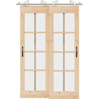 Tesařské kování vidaXL Sada příslušenství pro posuvné dveře 183 cm nerez ocel stříbrná [3295759]