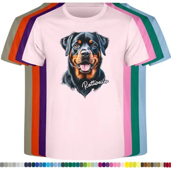 Dívčí tričko detske-levne-bavlnene-tricko-potisk-rotvajler Barva: Pink - růžová, Dětská bavlněná trička JHK: S