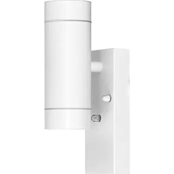 Venkovní osvětlení Tracon SPGU10IPFA2F Nástěnné bodové svítidlo, exterier., bílé, soumrak. spínač 100-240VAC, 50Hz, 2xGU10, max.35W, 30lux, IP44 (Tracon SPGU10IPFA2F)