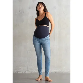 Těhotenské džíny Kai – světle modré, bio bavlna, skinny Velikost: 3XL