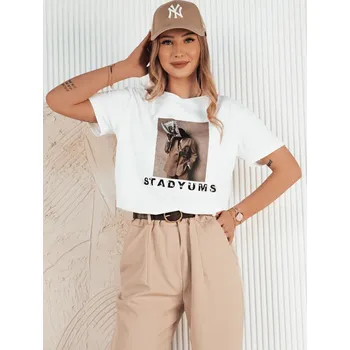 Dámské tričko Bílé tričko s potiskem CARSTI RY2404 Velikost: M/L