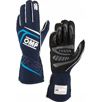 Rukavice Rukavice OMP First '25 s homologací FIA, modro-granátové vel. S