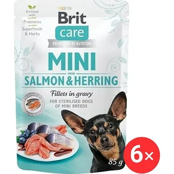 Brit Care Mini Salmon & Herring sterilised Fillets in Gravy 6 × 85 g