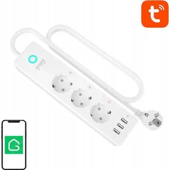 Elektrická zásuvka Gosund P1 PLUS chytrá Wi‑Fi prodlužovací lišta (3× AC Schuko, 3× USB‑A) Tuya