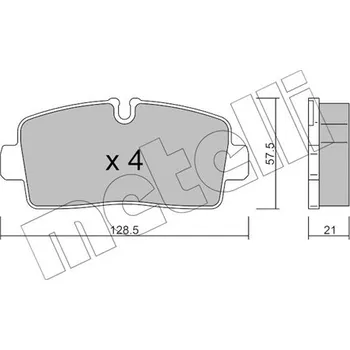 Brzdová destička Sada brzdových destiček, vždy 4 kusy v sadě METELLI 22-1380-0