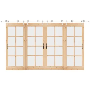 Tesařské kování vidaXL Sada příslušenství pro posuvné dveře 400 cm nerez ocel stříbrná [3295770]