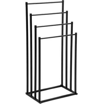 Držák na ručník Věšák na ručníky se 4 rameny TORMES černý