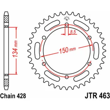 Řetězová sada pro motocykl ZADNÍ ŘETĚZOVÉ KOLO 48T 428 JTR463.48