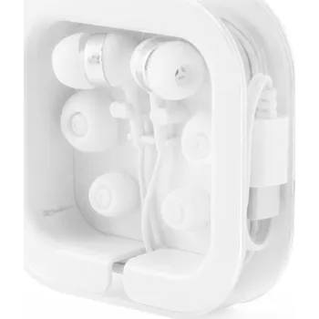 Sluchátka PRESLEY. Sluchátka s 1.2metrovým USB-C kabelem a vestavěným ABS mikrofonem - Bílá