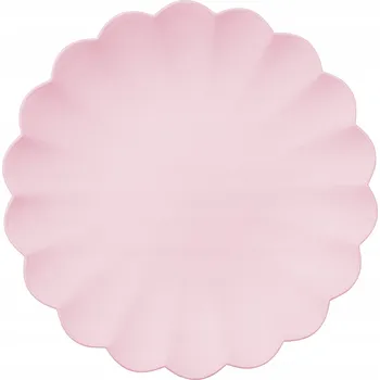 Talíř Plastové talířky Volánek, 22 x 22 cm, růžové