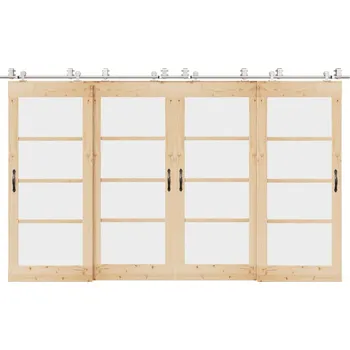 Tesařské kování vidaXL Sada příslušenství pro posuvné dveře 366 cm nerez ocel stříbrná [3295771]